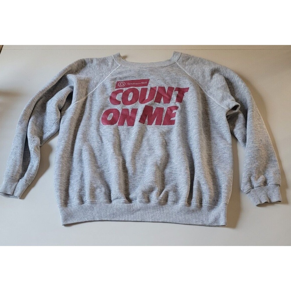 Men's Gray Southern Bell Telephone Co Sweatshirt‎ USA XL Graphic Count on Me